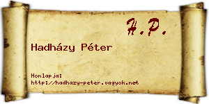 Hadházy Péter névjegykártya