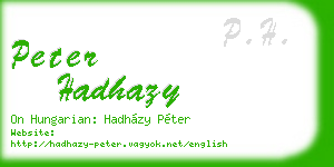 peter hadhazy business card