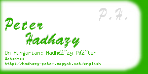 peter hadhazy business card